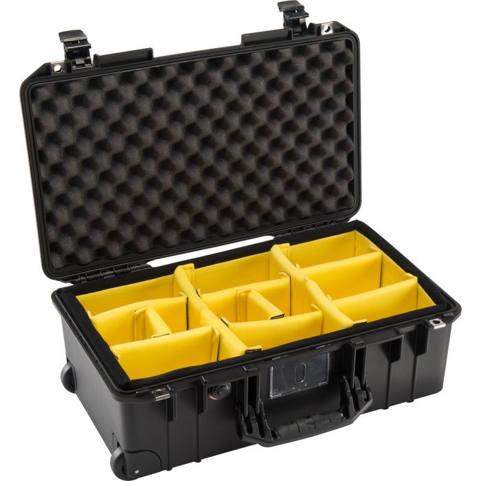 Pelican 1535 AIR Watertight Case with Logo - With Padded Dividers - Black