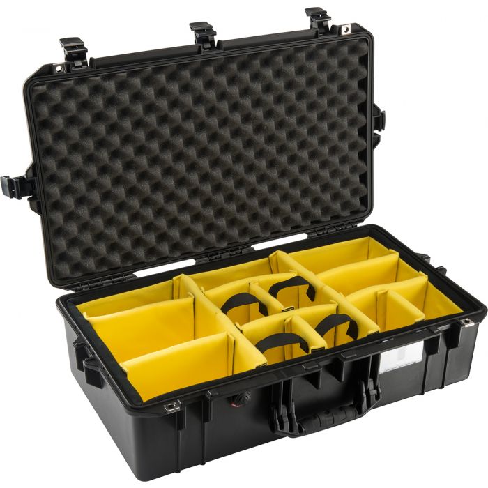 Pelican 1605 AIR Watertight Case with Logo - With Padded Dividers - Black