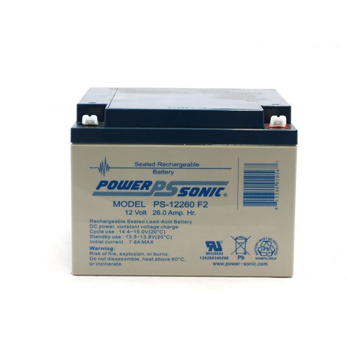 Powersonic PS-12260 SLA Battery 12-Volt 26-AH F2 Terminal