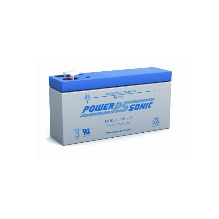 Powersonic PS-832 SLA Battery 8-Volt 3.2-AH F1 Terminal