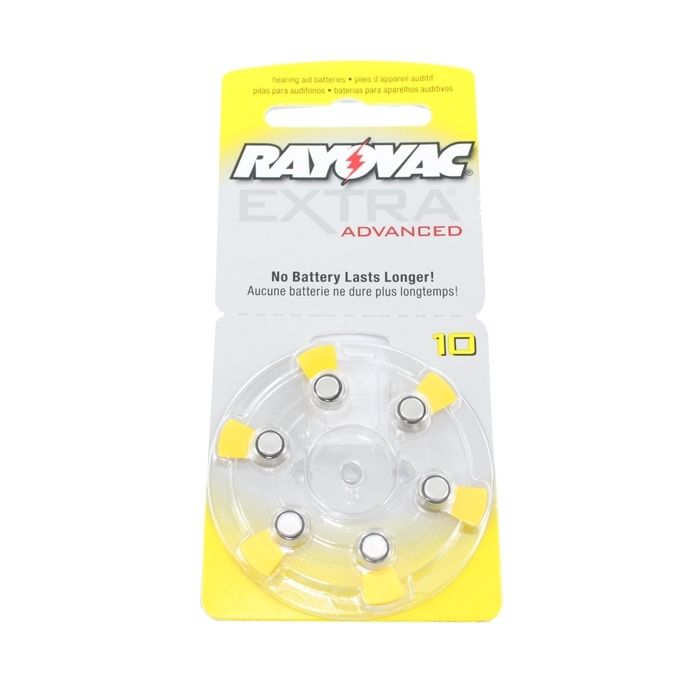Rayovac 10 Zinc Air Hearing Aid Batteries - 75mAh  - 6 Piece Retail Packaging