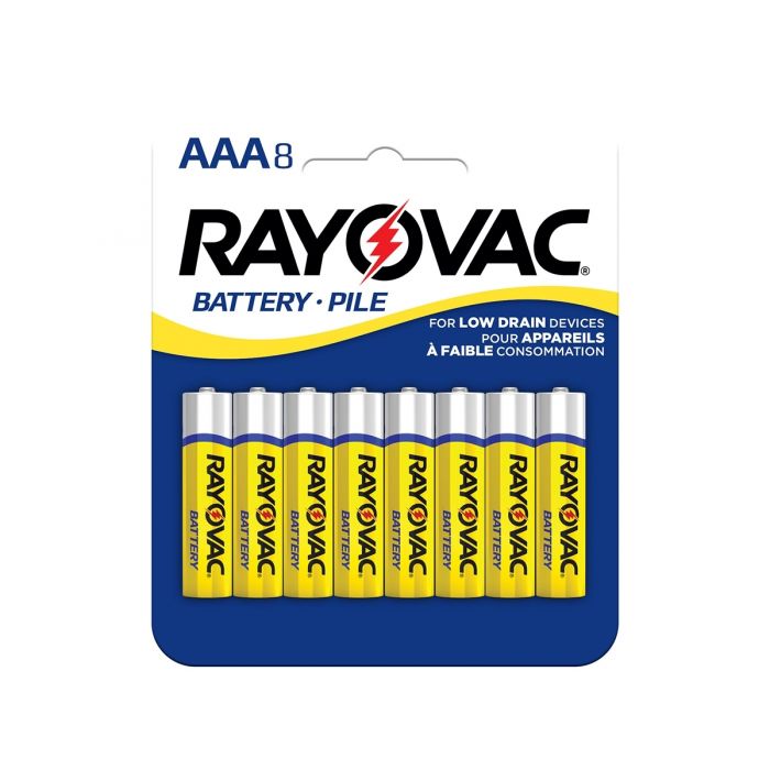 Rayovac Heavy Duty AAA Zinc Chloride Batteries - 320mAh  - 8 Piece Retail Packaging
