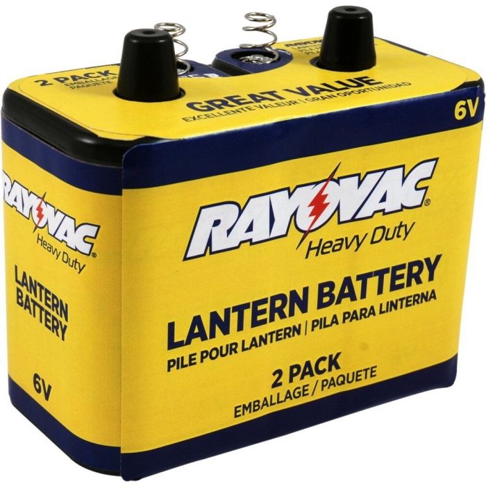 Rayovac Carbon Zinc 6V Lantern Battery - Spring Terminal - 8601mAh - 2 Piece Box