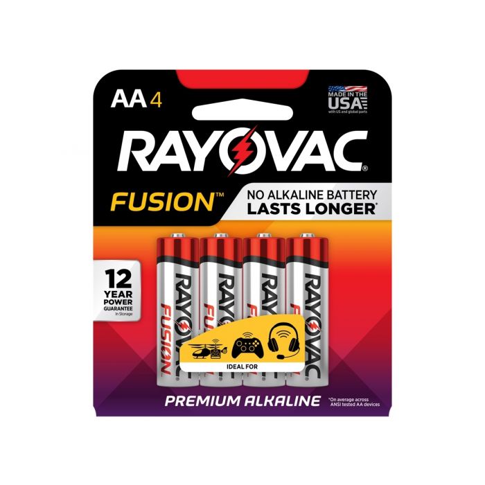 Rayovac Fusion AA Alkaline Batteries - 4 Piece Retail Packaging