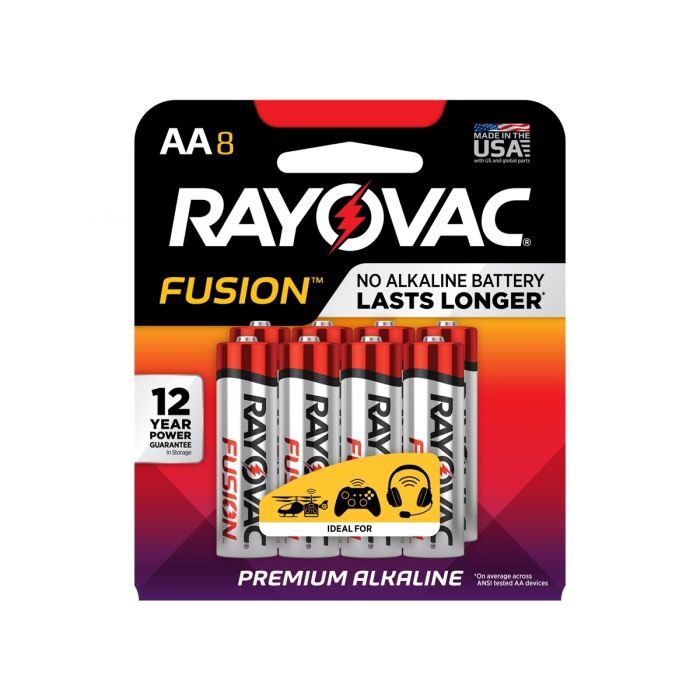 Rayovac Fusion AA Alkaline Batteries - 8 Piece Retail Packaging