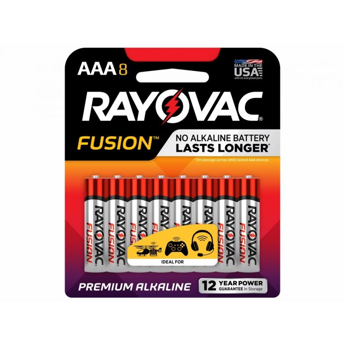 Rayovac Fusion AAA Alkaline Batteries - 8 Piece Retail Packaging