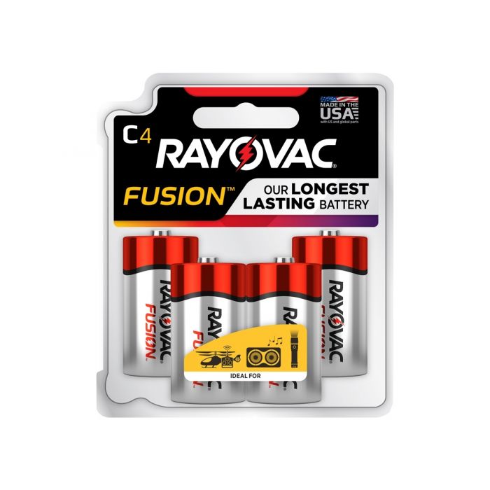 Rayovac Fusion C Alkaline Batteries - 4 Piece Retail Packaging