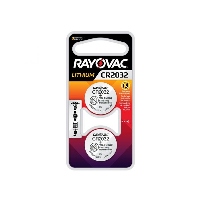 Rayovac Specialty CR2032 Lithium Coin Cell Batteries - 220mAh  - 2 Piece Clam Shell