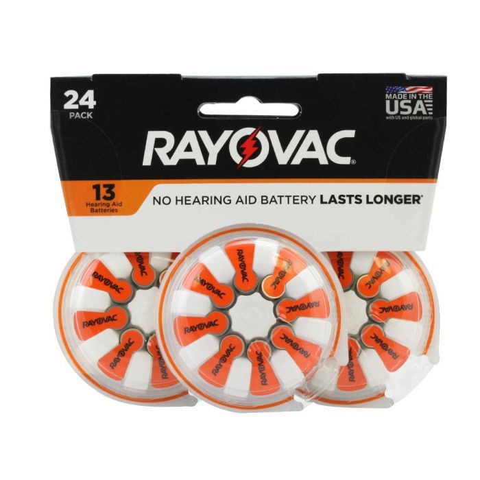 Rayovac 13 Zinc Air Hearing Aid Batteries - 310mAh  - 24 Piece Blister Pack