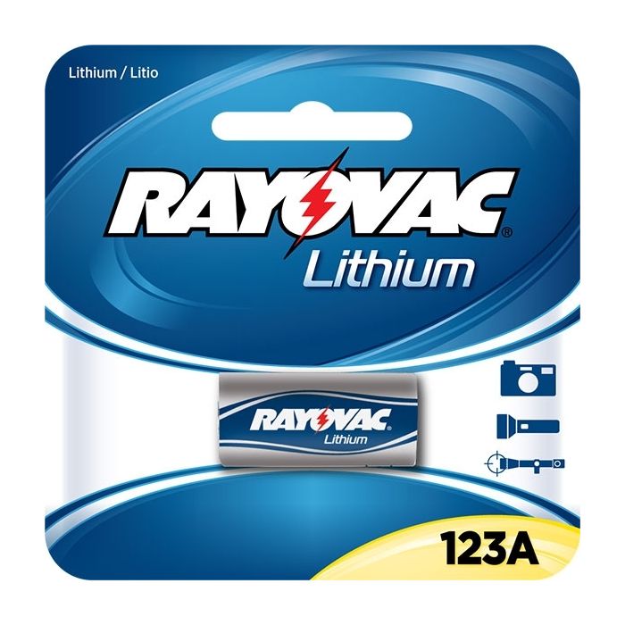 Rayovac Lithium CR123A Lithium Battery - 1400mAh  - 1 Piece Retail Packaging