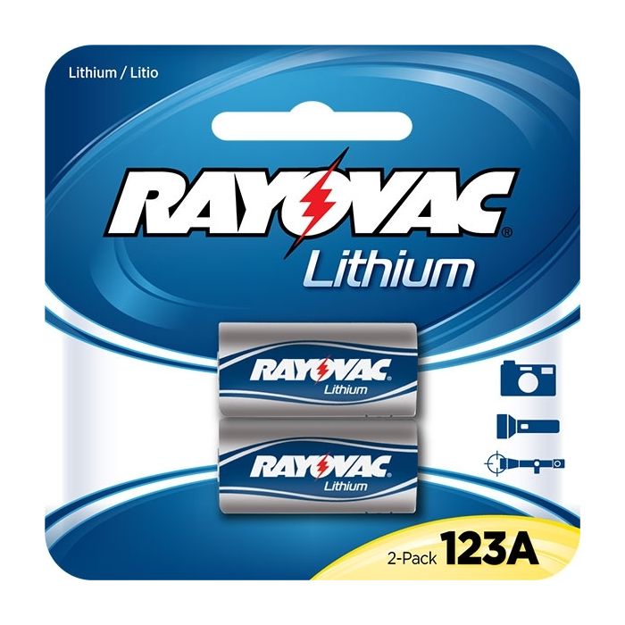 Rayovac Lithium CR123A Lithium Batteries - 1400mAh  - 2 Piece Retail Packaging