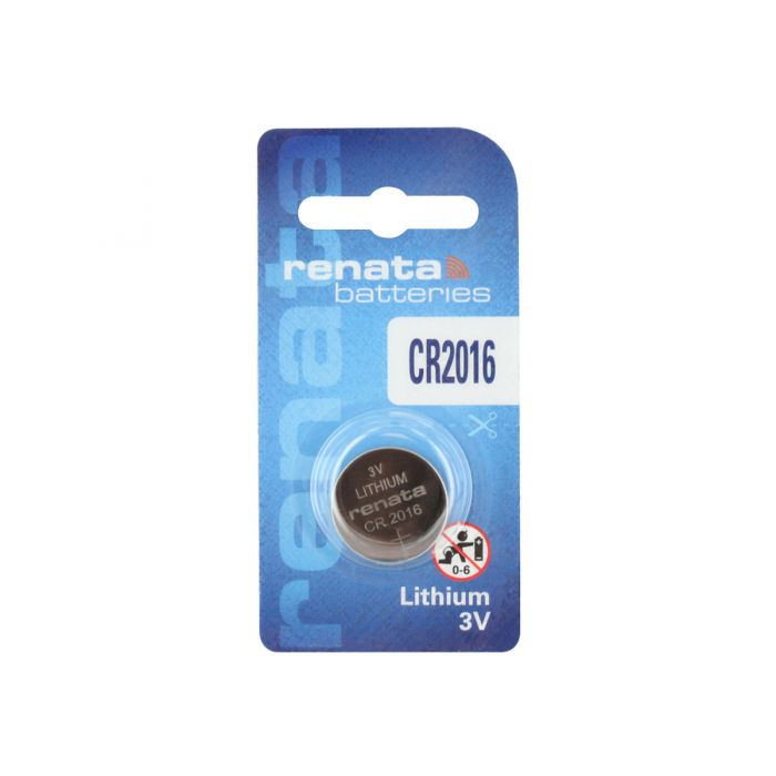 Renata CR2016 Lithium Coin Cell Battery - 90mAh  - 1 Piece Retail Packaging