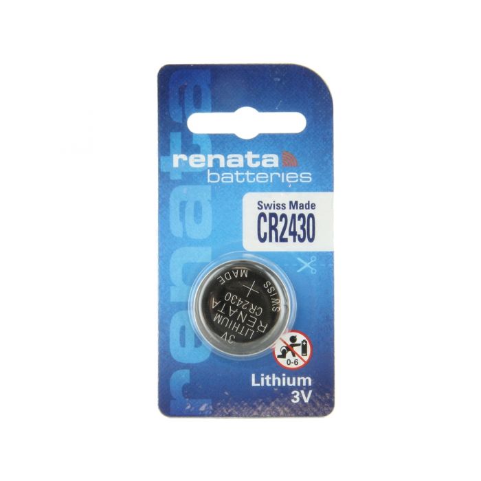 Renata CR2430 Lithium Coin Cell Battery - 1 Piece Retail Card