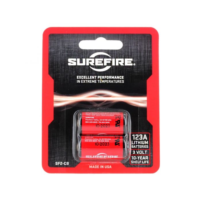 SureFire CR123A Lithium Batteries - 2 Pack, Retail Card