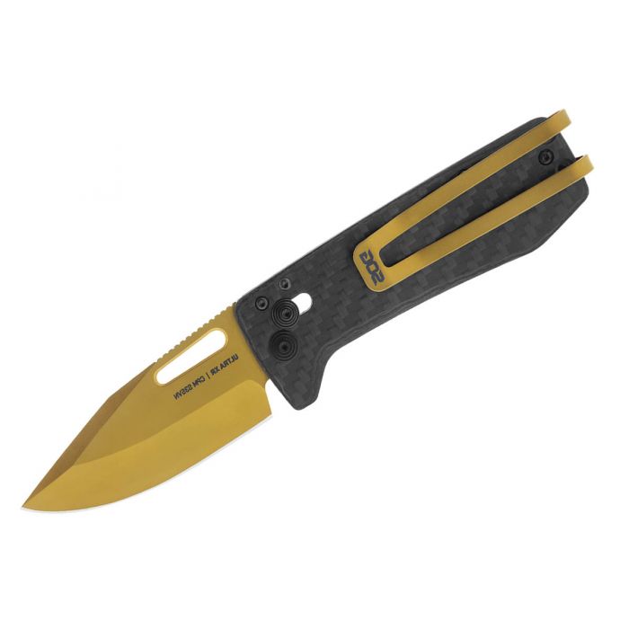 SOG Ultra XR Folding Knife - Presentation Box - Carbon and Gold
