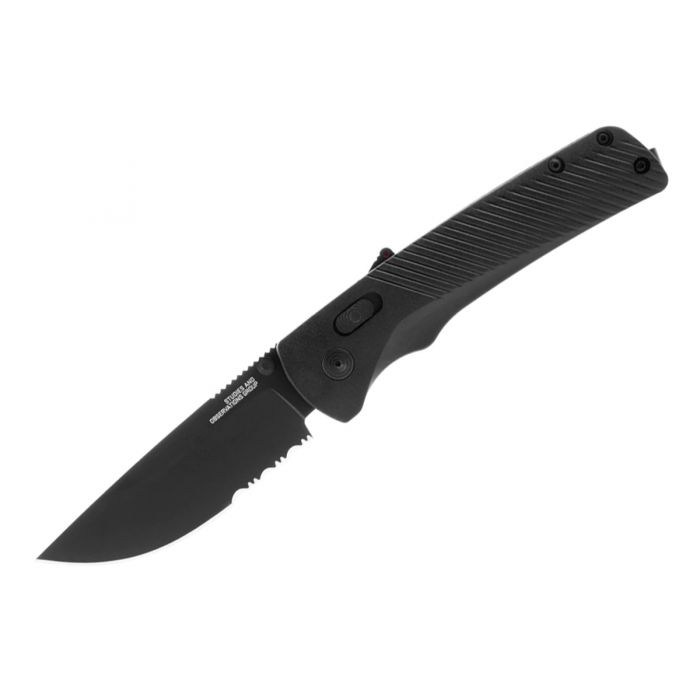 SOG Flash AT-XR Mk3 Partially Serrated Folding Knife - Black Out - Peg Box