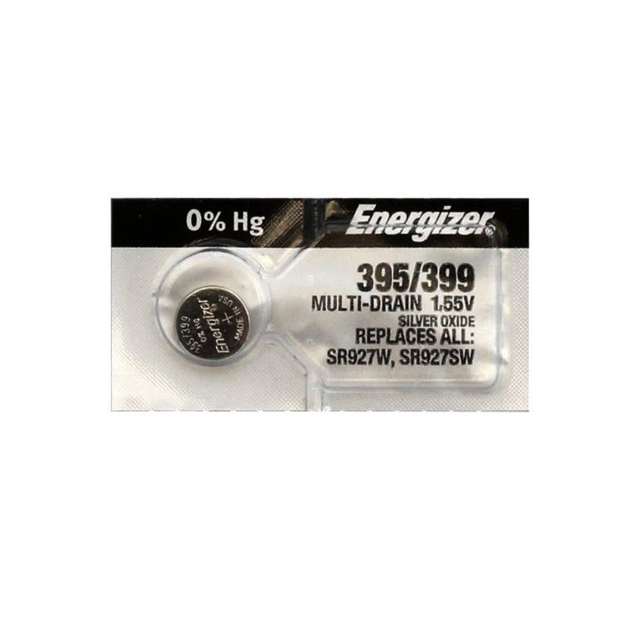 Energizer 395 / 399 Silver Oxide Coin Cell Battery - 51mAh  Tear Strip