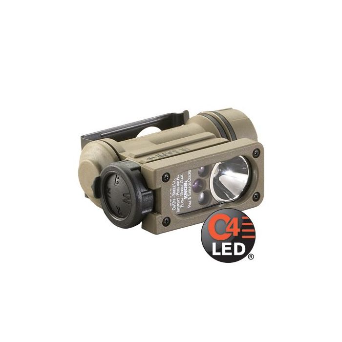 Streamlight -Sidewinder Compact II Military Model -White C4 LED, Red, Blue, IR LEDs includes helmet mount, headstrap and CR123A Lithium Battery