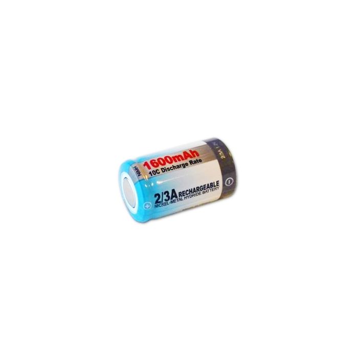 Tenergy 10710 2/3 A 1600mAh 1.2V High-Discharge 9C-12C NiMH Flat Top Battery - Bulk