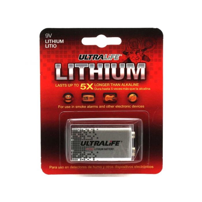 UltraLife Long-Life 9V Lithium Battery - Retail Card (U9VL-J8P)