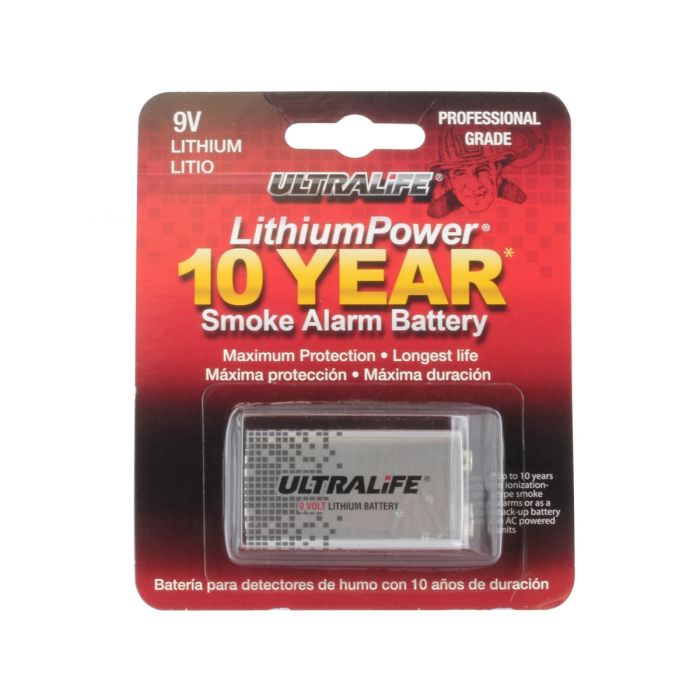 Ultralife 9V Lithium Smoke Alarm  Battery