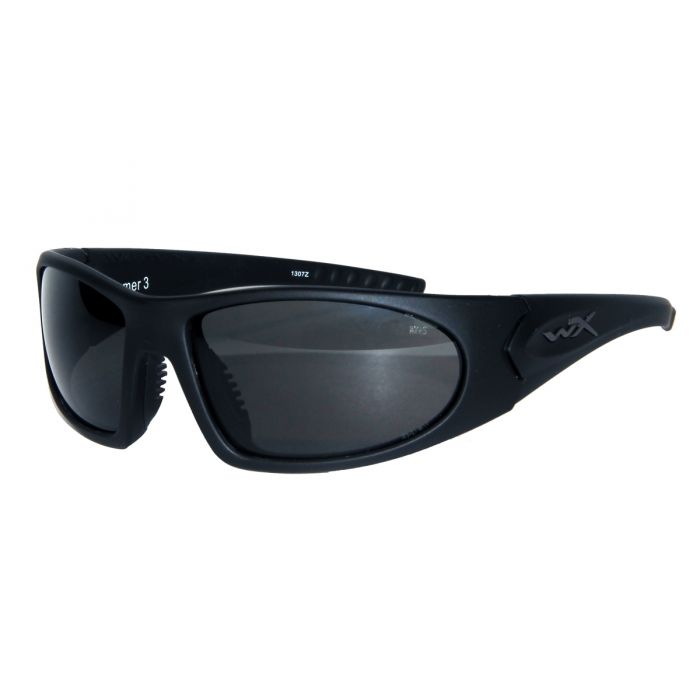 Wiley X Romer III Advanced Changeable Sunglasses  - Matte Black Frame with Smoke Grey - Clear Lens Kit
