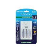 Eneloop Universal 4-Position Charger Set with 4x AA Ni-MH Rechargeable Eneloop Batteries