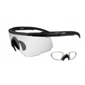 Wiley X Saber Advanced Changeable Sunglasses with High Velocity Protection - Matte Black Frame with Clear Lenses with Rx Insert 