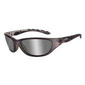 Wiley X AirRage Climate Control Sunglasses Rx Ready with High Velocity Protection - Crystal Metallic Frame with Polarized Silver Flash 