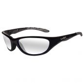 Wiley X AirRage Climate Control Sunglasses Rx Ready with High Velocity Protection - Gloss Black Frame with Clear Lenses 