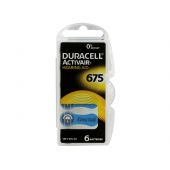 Duracell EasyTab 675 Zinc Air Hearing Aid Batteries - 600mAh  - 6 Piece Retail Packaging