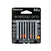 Panasonic Eneloop Pro AA 2550mAh 1.2V Low Self Discharge NiMH Rechargeable Batteries - 8 Pack Retail Card