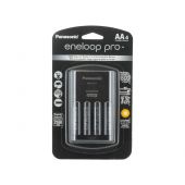Eneloop Pro 4-Position Charger with 4 x High Capacity Ni-MH  Rechargeable AA Batteries Included