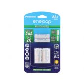 Panasonic Eneloop AA 2000mAh 1.2V Low Self Discharge NiMH Rechargeable Batterie - C Cell Spacers Included - 2 Pack
