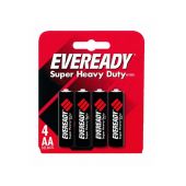Energizer Eveready Super Heavy Duty AA Carbon Zinc Batteries - 1100mAh  - 4 Piece Retail Packaging
