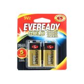 Energizer Eveready Gold A522 9V Alkaline Batteries - 2 Piece Retail Packaging