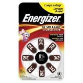 Energizer EZ Turn & Lock 312 Zinc Air Hearing Aid Batteries - 160mAh  - 8 Piece Retail Packaging