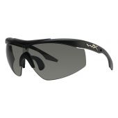 Wiley X WX Talon Changeable Sunglasses Rx Ready with High Velocity Protection - Matte Black Frame with Smoke Grey - Clear Lens Kit 