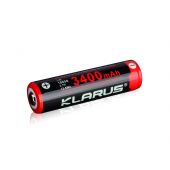Klarus 18650 3400mAh 3.7V Protected Lithium (Li-ion) Button Top Battery - Retail Packaging