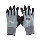 klein tools 60390 winter dipped xl gloves backside, both gloves shown