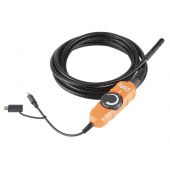 klein tools et16 borescope for android devices, laying flat with gooseneck armored cable