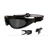 Wiley X SG-1 Goggles Rx Ready with High Velocity Protection - Matte Black - Asian Fit Frame with Smoke Grey - Clear Lens Kit 