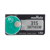 Murata SR716SW 315 Silver Oxide Watch Battery - 1 Piece Tear Strip