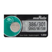 Murata 301 / 386 Silver Oxide Coin Cell Battery - 120mAh  - 1 Piece Tear Strip