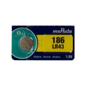 Murata (formerly Sony) LR43 1.5V Alkaline Coin Cell Battery - 1 Piece Tear Strip