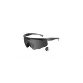 Wiley X PT-1 Changeable Sunglasses Rx Ready with High Velocity Protection - Matte Black Frame with Smoke Grey Lenses with Rx Insert