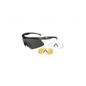 Wiley X PT-1 Changeable Sunglasses with High Velocity Protection - Matte Black Frame with Smoke Grey - Clear - Light Rust Lens Kit