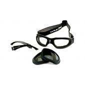 Wiley X SG-1 Goggles Rx Ready with High Velocity Protection - Matte Black Frame with Smoke Grey - Clear V-Cut Lens Kit 