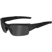Wiley X WX Valor Changeable Sunglasses Rx Ready with High Velocity Protection - Black Ops Matte Black Frame with Smoke Grey Lenses