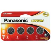 Panasonic CR2016 Coin Cell Battery - 4 Piece Wide Size Carded Packaging